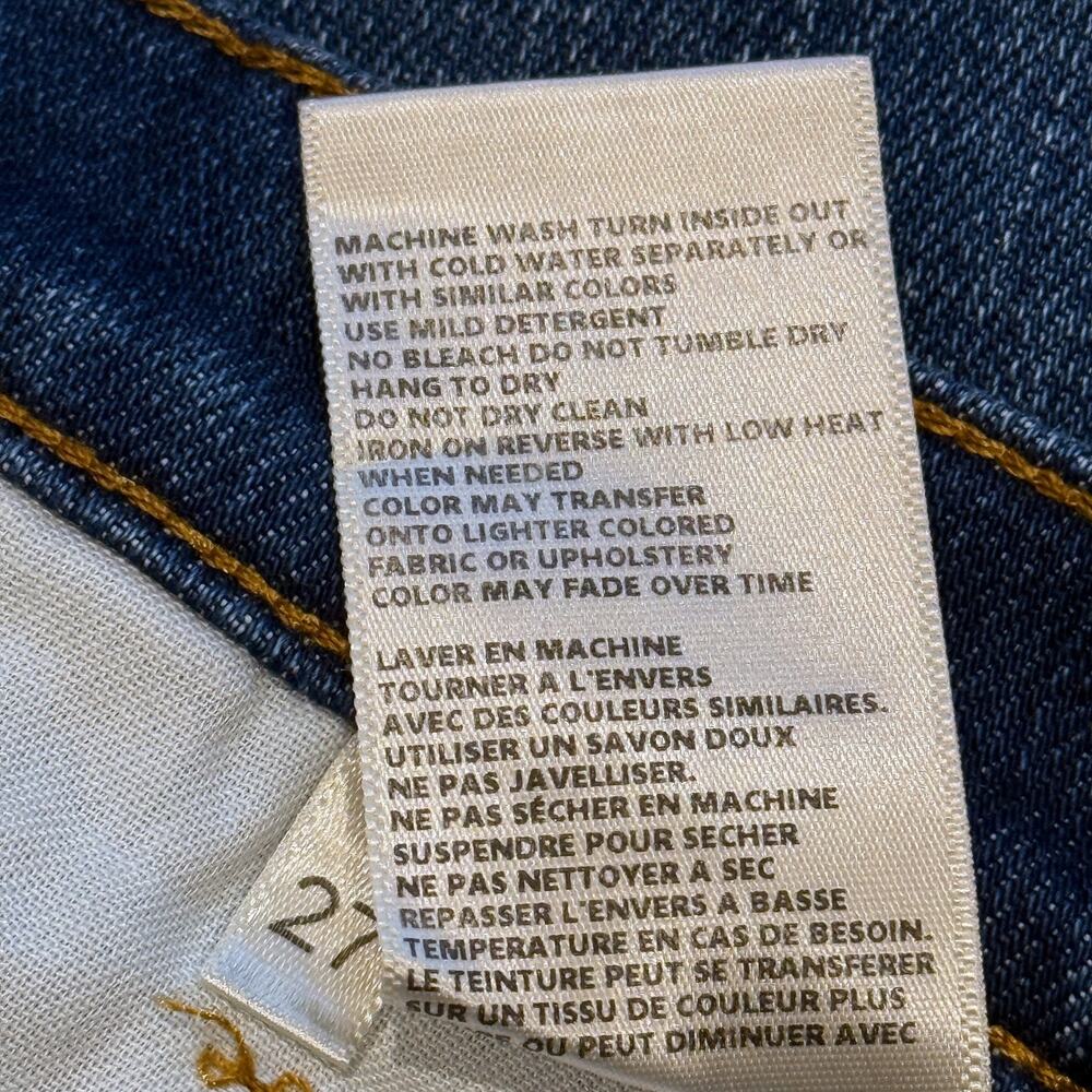 L'Agence Jeans Womens 27 Blue Sada Cropped‎ Slim Distressed Raw Hem Denim NEW - Picture 6 of 13